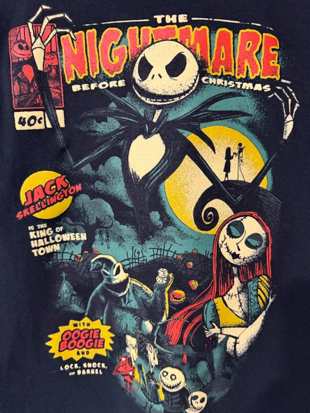 Disney The Nightmare Before Christmas Graphic Tee Black Jack Skellington Size S - Picture 3 of 4